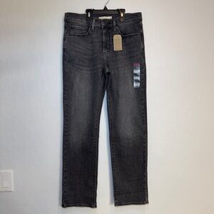 NWT Levi's 314 Shaping Straight Jeans W32 L30 Mid Rise Black Gray Panel Stretch